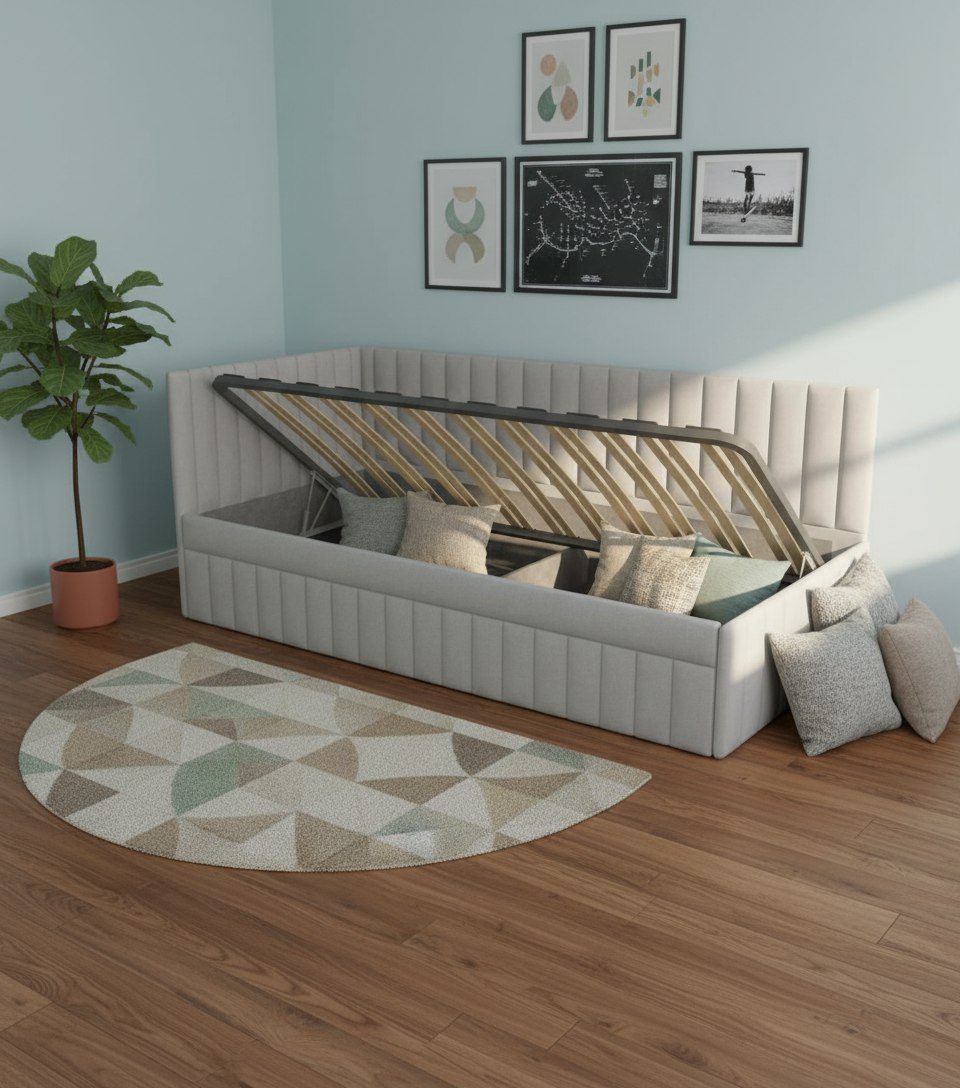 Угловая кровать 90х200 Софт Up с подъемным механизмом