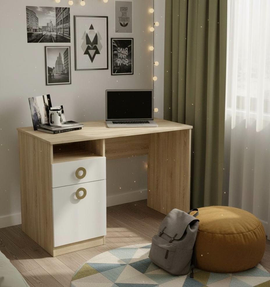 Стол письменный Комфорт (дуб сонома + белый) 