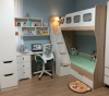 Кровать 2-х ярусная Умка-4 + стол Норд + полка Юниор + перегородка для зонирования