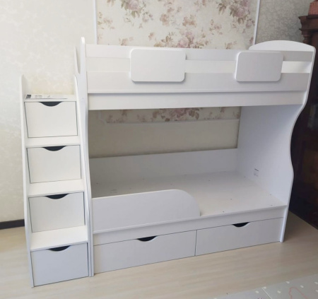 Двухъярусная кровать Альфа Мини 160х80 с бортиком от Династия Kids