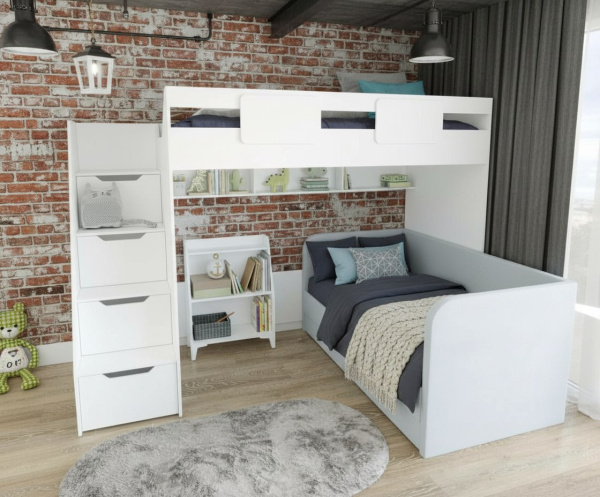 Комплект: кровать-чердак Мозаика-2 + кровать Nepos + стеллаж  