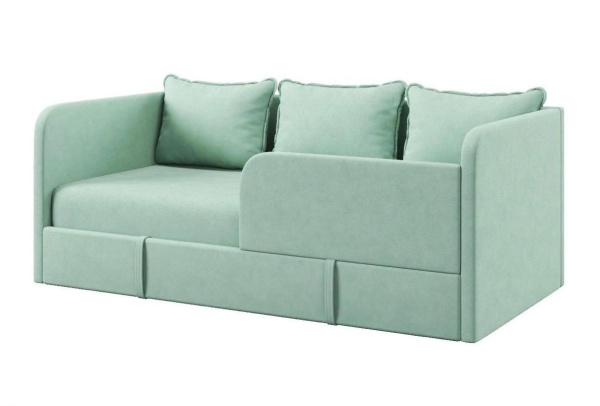 Диван-кровать Кэви (все в комплекте). Велюр Тедди 337 Мята