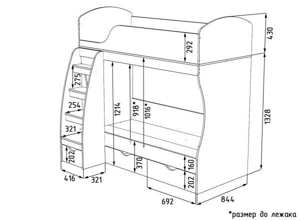 Кровать 2-х ярусная коллекции Анита 180х80 от Династия Kids