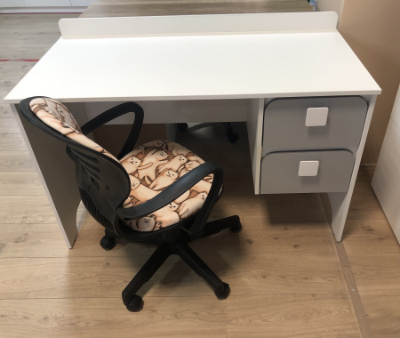 Стол Юни 1200 мм (серебро + белый) от Династия Kids