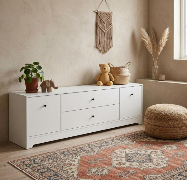 Тумба-комод 1400 мм коллекции Норд (цвет белый) 