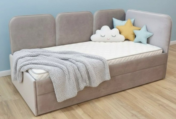 Угловая кровать Соната Беж 180х90 с доп.спальным местом (универсальный угол)