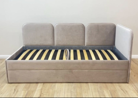 Угловая кровать Соната Беж 180х90 с доп.спальным местом (универсальный угол)