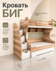 Кровать БИГ 120х200 (дуб золотистый + белый) от Династия Kids