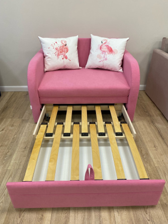 Выкатной диван Малыш Карамель 1100 мм + 2 подушки с принтом