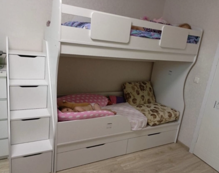 Двухъярусная кровать Дуэт 180х80  с бортиком от Династия Kids