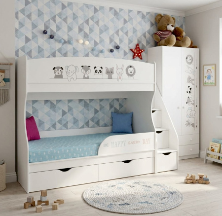 Двухъярусная кровать коллекции Хэппи 180х80 с бортиком от Династия Kids