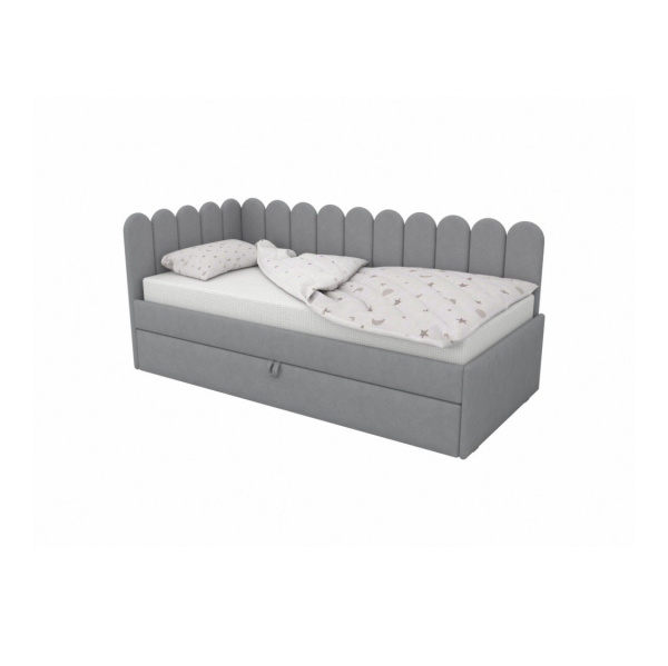 Угловая кровать Элис Грей 90х190 (универсальный угол) с доп.спальным местом