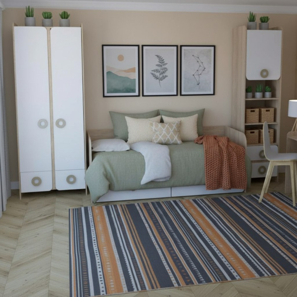 Комплект мебели коллекции Юниор (кровать + стол + пенал + шкаф + полка)