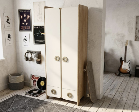 Комплект мебели коллекции Юниор (кровать + стол + пенал + шкаф + полка) от Династия Kids