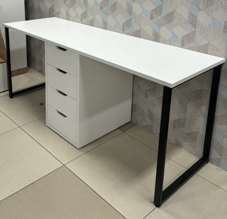 Стол Дуэт 2400 мм (дуб каньон + опоры черные). Столешница 22 мм от Династия Kids