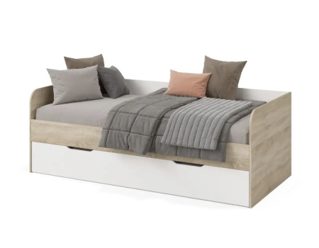 Кровать Дабл 190х90 с доп. спальным местом 180х80 (велюр + белый) от Династия Kids