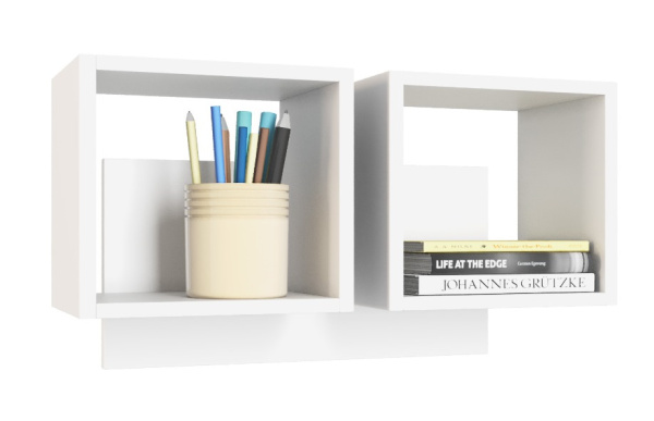 Полка настенная Квадрат-2 (цвет белый) 744 мм от Династия Kids