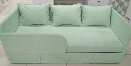 Диван-кровать Кэви (все в комплекте). Велюр Тедди 337 Мята от Династия Kids