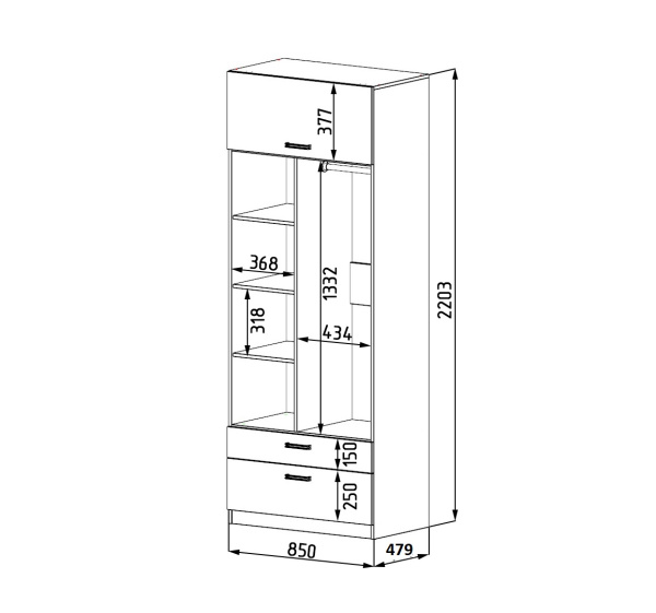 Шкаф коллекции Престиж 1.1 New (без принта) глубина 479 мм  от Династия Kids